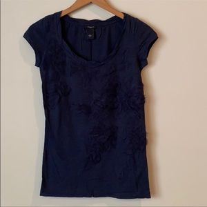 Ann Taylor navy blue detailed t-shirt